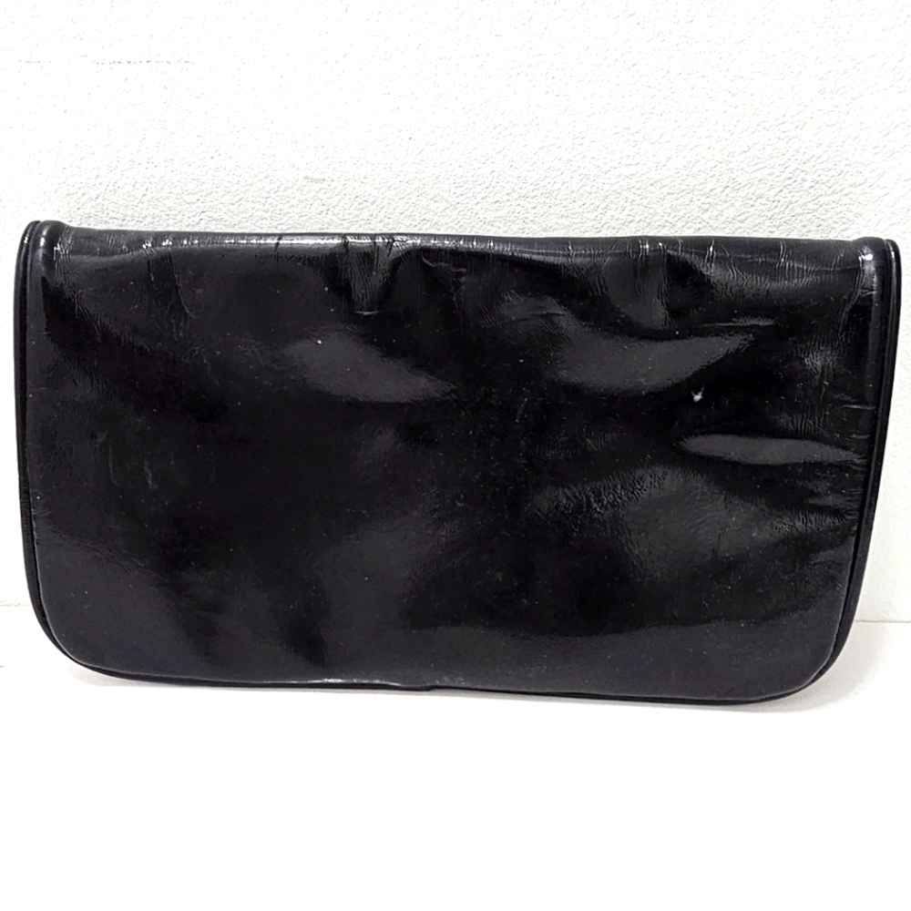🇨🇦 Le Chateau Dark Blue Clutch Bag with Zippers - Picture 3 of 10